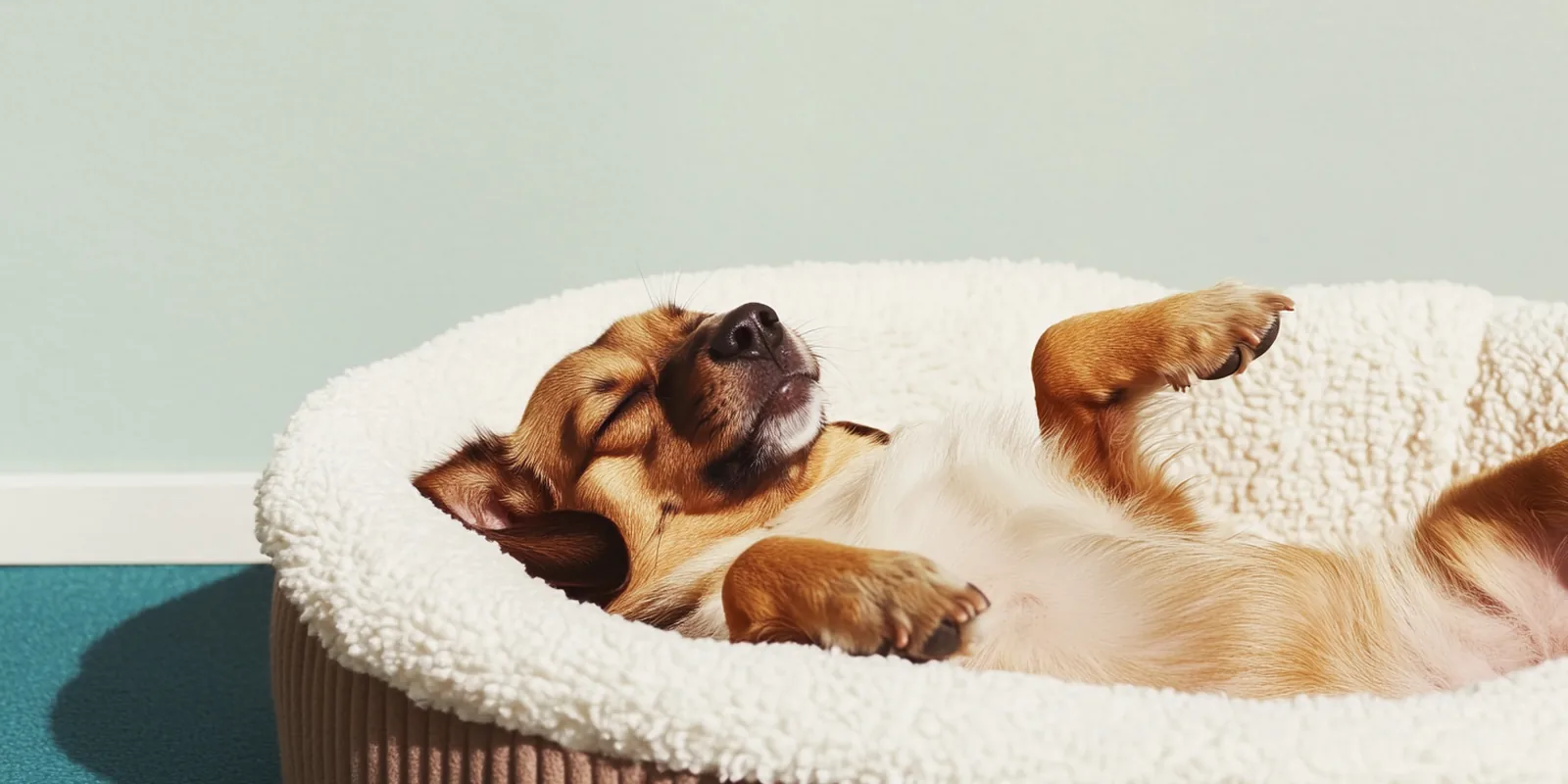 Chien allongé dans un intérieur, au repos