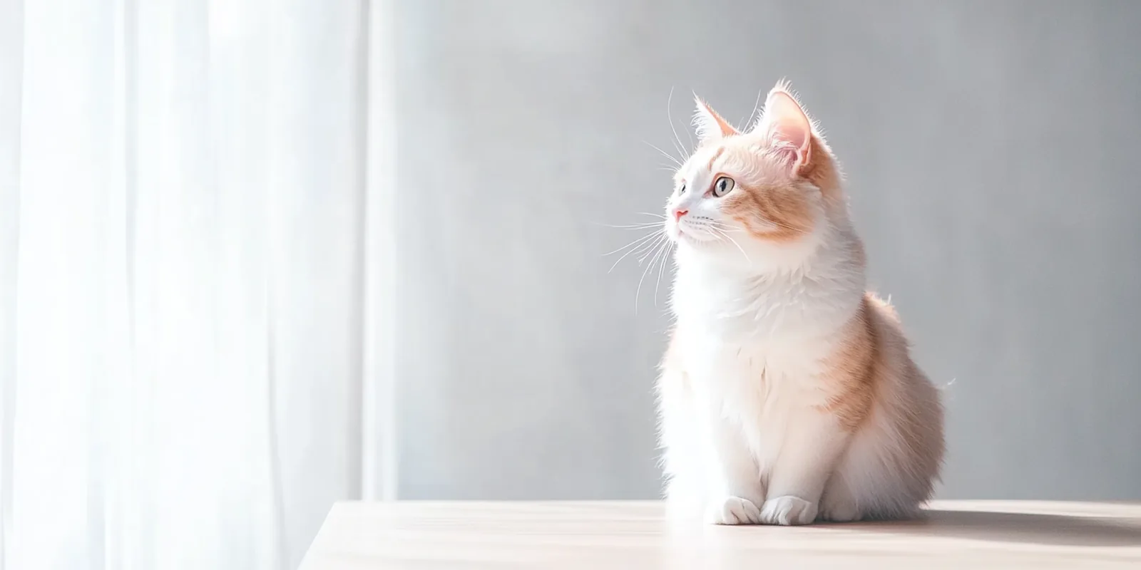 Chat assis dans un intérieur clair